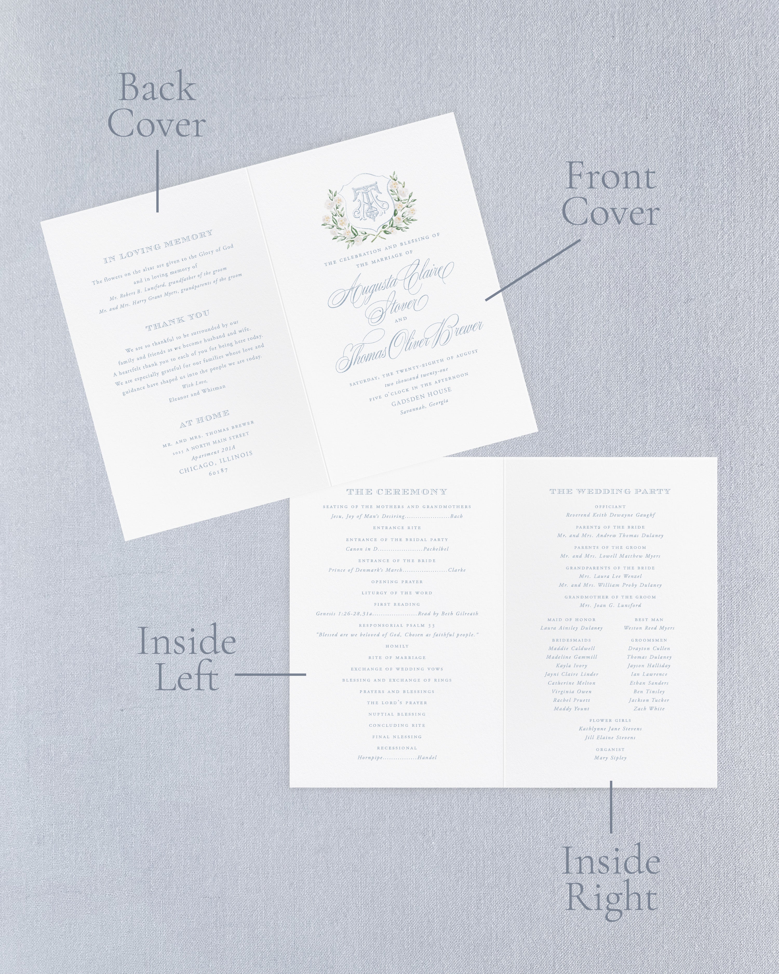 Event Program Folded Folded Programs – Empress Stationery