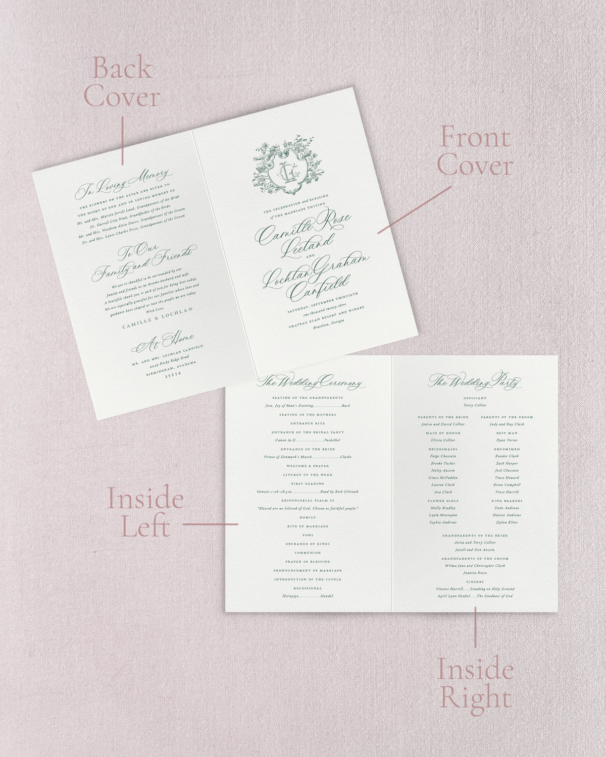 Folded Event Program Foldable wedding programs | Beachweddingtips.com