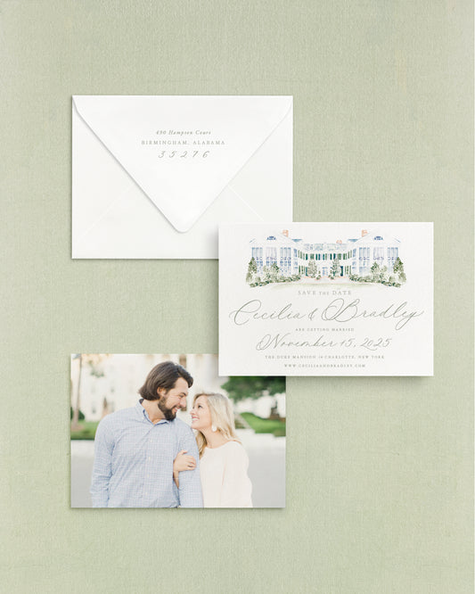 Watercolor or Hand Drawn Venue Envelope Liners – Empress Stationery