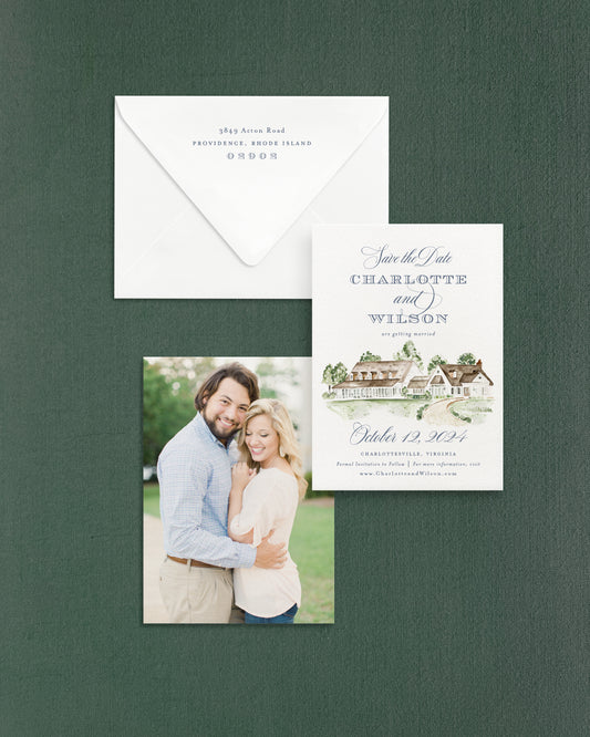 Charlotte Watercolor Save the Date No. 1