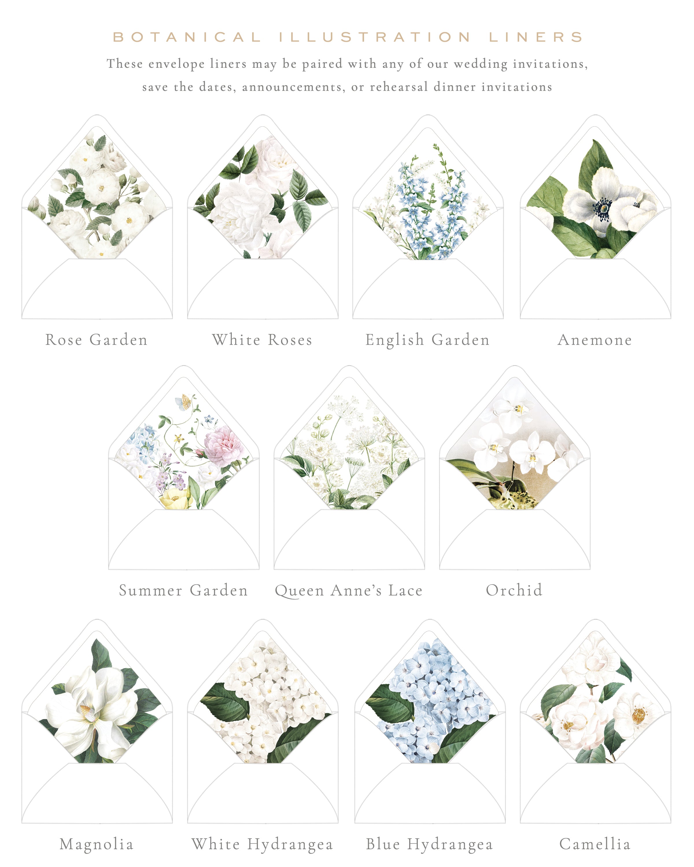 Botanical Envelope Liners – Empress Stationery