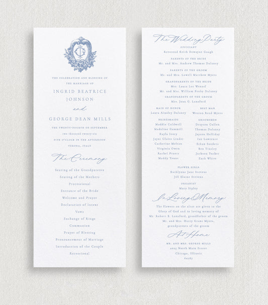 Ingrid Wedding Programs