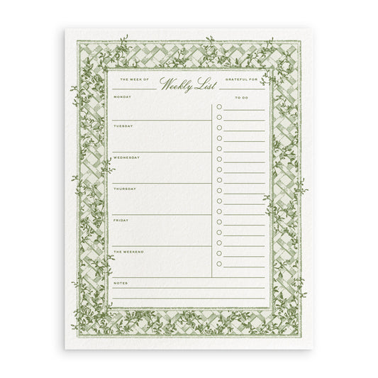 Garden Trellis Large Agenda Notepad