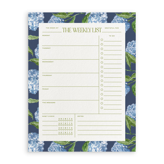 Hydrangea Large Agenda Notepad
