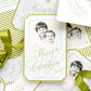 Chartreuse Stripes Christmas Card