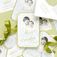 Chartreuse Stripes Christmas Card