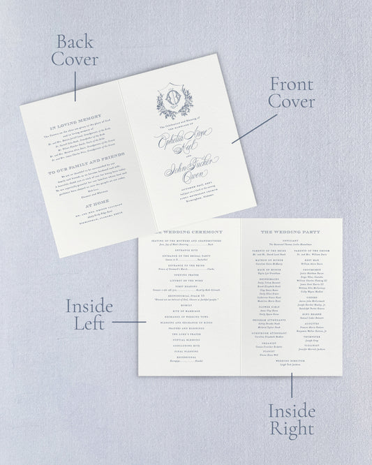 Folded Programme Folded Programs – Empress Stationery