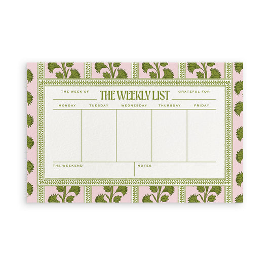 Pink Palms Weekly Agenda Notepad