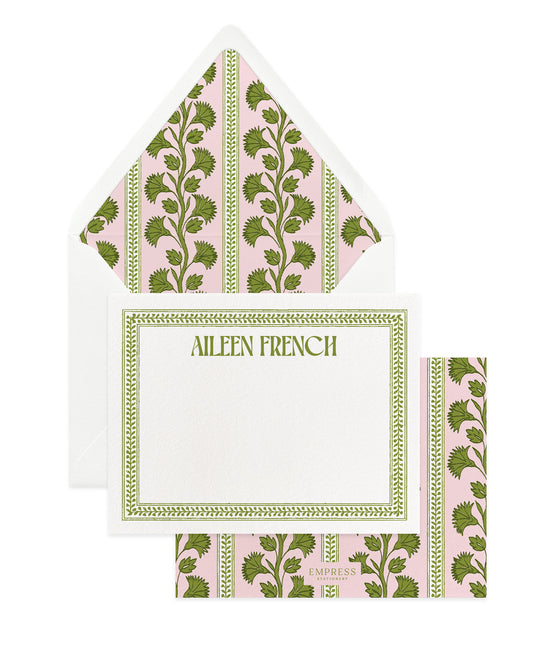 Pink Palms Personalized Note Set