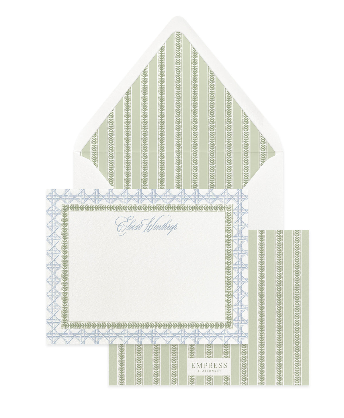Rattan and Stripe Note Set – Empress Stationery
