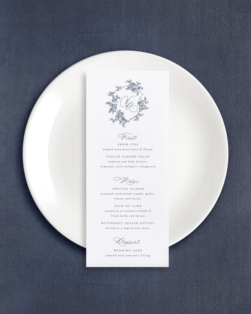 Vivienne Seated Dinner Menus – Empress Stationery