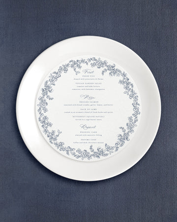 Round Dinner Menus Empress Stationery