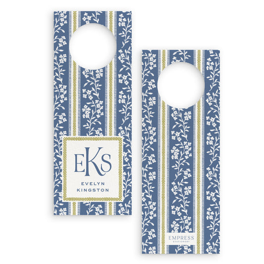 Cobalt Blooms Personalized Bottle Gift Tag