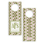 wine bottle tag with pink and green palm design featuring a personalized monogram and name